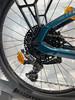 Detail des hinteren Schaltwerks und der Kassette am Fahrrad.