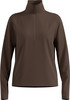 Braune Damen-Fleecejacke mit Stehkragen und kurzem Reißverschluss.