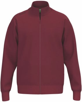 Bordeauxrote Erima Jacke mit Reißverschluss und Stehkragen.
