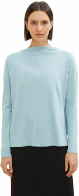 Tom Tailor TOM TAILOR Mock Neck Slub női póló hosszú ujjú