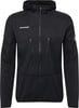 Schwarze Mammut Herrenjacke mit Kapuze und Reißverschluss, ideal für Outdoor-Aktivitäten.
