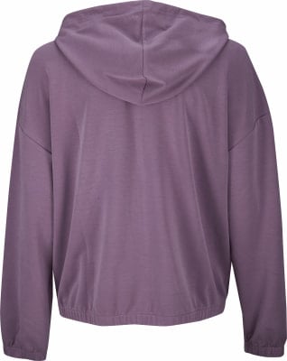 Damen-Kapuzenpullover in Lila mit Gummizugbund. Damen-Kapuzenpullover in Lila mit Gummizugbund.