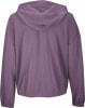 Damen-Kapuzenpullover in Lila mit Gummizugbund.