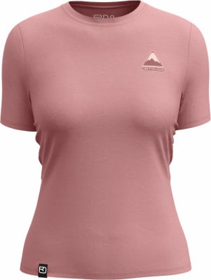 Damen-T-Shirt in Rosé mit kurzen Ärmeln und ORTOVOX-Logo. Damen-T-Shirt in Rosé mit kurzen Ärmeln und ORTOVOX-Logo.