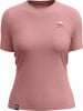 Damen-T-Shirt in Rosé mit kurzen Ärmeln und ORTOVOX-Logo.