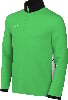 Grüner Herrenpullover von Nike mit weißem Logo und schwarzem Kragen.