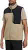 Herren-Weste in Beige mit schwarzen Einsätzen und hohem Kragen.