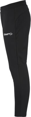 Schwarze Sporthose mit weißem Craft-Logo auf dem linken Bein. Schwarze Sporthose mit weißem Craft-Logo auf dem linken Bein.