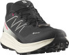Schwarzer Salomon Wanderschuh mit Schnellverschluss und Gore-Tex-Membran.