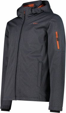 Melange Softshelljacke mit Kapuze