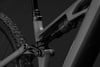 Detail des Mountainbike-Hinterbaus mit RockShox-Dämpfer.