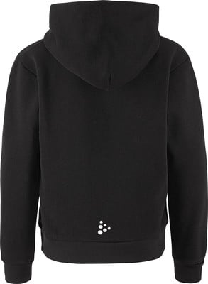 Schwarzer Herren-Hoodie mit Logo im unteren Rückenbereich.