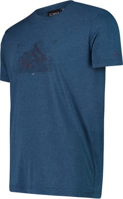 Blaues CMP T-Shirt mit kurzem Ärmel und Bergmotiv. Blaues CMP T-Shirt mit kurzem Ärmel und Bergmotiv.