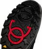 Schuhsohle mit patentiertem rotem Anti-Rutsch-System.