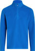 Blaues Herren-Langarmshirt mit Reißverschluss am Kragen.