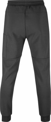 Rückansicht einer dunklen Herrenhose mit einer Tasche auf der linken Seite. Rückansicht einer dunklen Herrenhose mit einer Tasche auf der linken Seite.