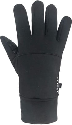 Schwarze Handschuhe mit ARECO-Logo am Handgelenk, mit elastischem Bund. Schwarze Handschuhe mit ARECO-Logo am Handgelenk, mit elastischem Bund.