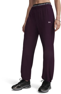 Dunkelviolette Damen-Jogginghose von Under Armour mit Logo am Bund.