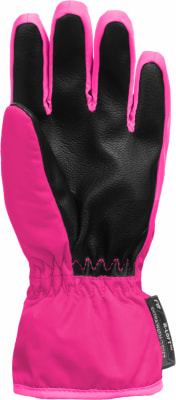 Eine pinke Handschuh mit schwarzer Handfläche und pinker Fingerumrandung. Eine pinke Handschuh mit schwarzer Handfläche und pinker Fingerumrandung.