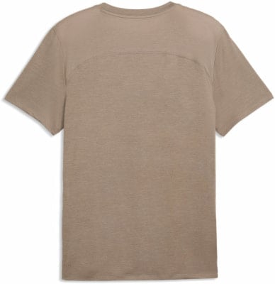 Braunes T-Shirt mit kurzen Ärmeln und Netzdetail am Rücken. Braunes T-Shirt mit kurzen Ärmeln und Netzdetail am Rücken.