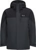 Herren dunkelgraue Jacke mit Kapuze und Jack Wolfskin Logo.