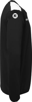 Schwarze Jacke mit weißem Streifen an der Schulter und K-Logo. Schwarze Jacke mit weißem Streifen an der Schulter und K-Logo.