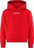 Roter Kapuzenpullover mit CRAFT-Logo auf der Brust.