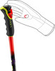 Skihandschuh und Skistock mit Schnellspannmechanismus und LEKI-Logo.