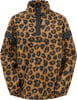 Braune Fleecejacke mit Leopardenmuster und schwarzem Picture-Logo.