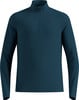 Dunkelblaues Herren-Langarmshirt mit kurzem Reißverschluss.