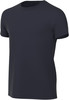 Dunkelblaues Herren-T-Shirt mit kurzen Ärmeln und Rundhalsausschnitt.