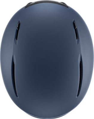 Dunkelblauer Helm mit Belüftung oben. Dunkelblauer Helm mit Belüftung oben.