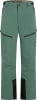 Grüne Outdoor-Hose mit Reißverschlüssen und schwarzen Einsätzen an den Beinen.