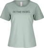 Hellgrünes T-Shirt mit kurzen Ärmeln und dem Aufdruck ACTIVE REBEL.
