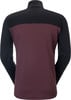 Rückansicht eines Herren-Langarmshirts in Schwarz und Weinrot.