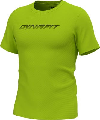Grünes Kurzarmshirt mit Dynafit-Logo auf der Brust. Grünes Kurzarmshirt mit Dynafit-Logo auf der Brust.
