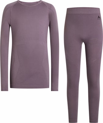 Langarmshirt und Leggings in Dunkellila für Kinder. Langarmshirt und Leggings in Dunkellila für Kinder.