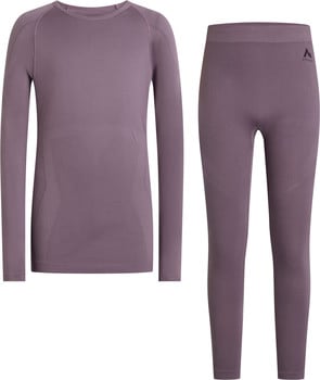 Langarmshirt und Leggings in Dunkellila für Kinder.