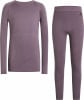 Langarmshirt und Leggings in Dunkellila für Kinder.