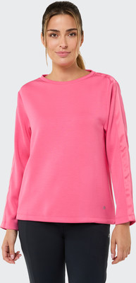 Damen-Pullover in Rosa mit langen Ärmeln und Rundhalsausschnitt. Damen-Pullover in Rosa mit langen Ärmeln und Rundhalsausschnitt.
