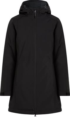 Schwarze Kapuzenjacke mit Reißverschluss, geeignet für den Außenbereich. Schwarze Kapuzenjacke mit Reißverschluss, geeignet für den Außenbereich.