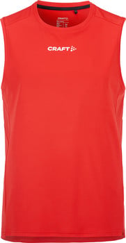 Rotes Herren-Tanktop von Craft mit Logo auf der Brust und Größe M.