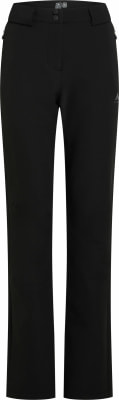Schwarze Damenhose mit zwei Knöpfen am Bund. Schwarze Damenhose mit zwei Knöpfen am Bund.