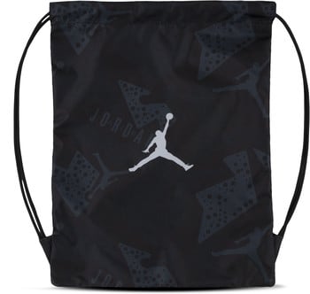 Schwarze Jordan Umhängetasche mit Jumpman-Logo und Print.