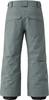 Rückansicht einer grauen Skihose mit Taschen und Logo.