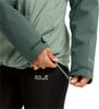 Detail der Jacke mit verstellbarem Bund und Logo