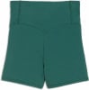 Grüne kurze Leggings mit hohem Bund und geformtem Bund.