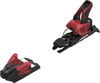 Ein rotes und schwarzes Atomic Strive 12 Ski-Bindungsdetail.