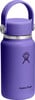 Eine lila Hydro Flask Flasche mit Griff und Logo auf weißem Hintergrund.