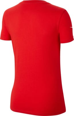 Rotes T-Shirt mit kurzen Ärmeln und Nike-Logo auf dem Ärmel. Rotes T-Shirt mit kurzen Ärmeln und Nike-Logo auf dem Ärmel.